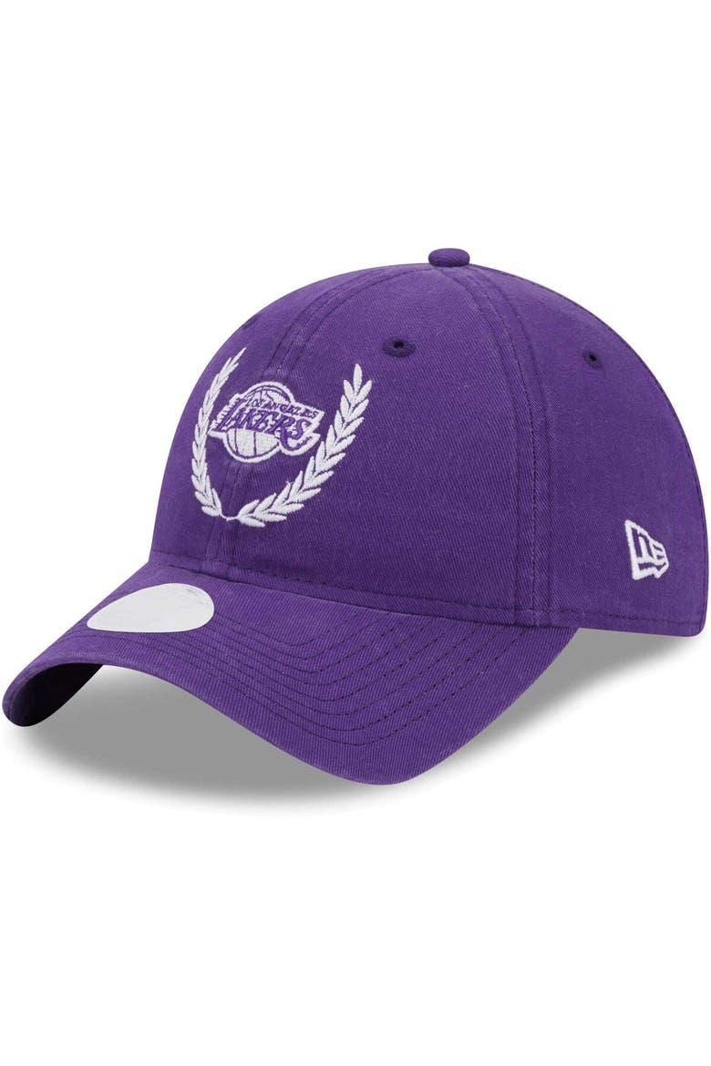 Women's New Era Purple Los Angeles Lakers Leaves 9TWENTY Adjustable Hat, Main, color, Purple