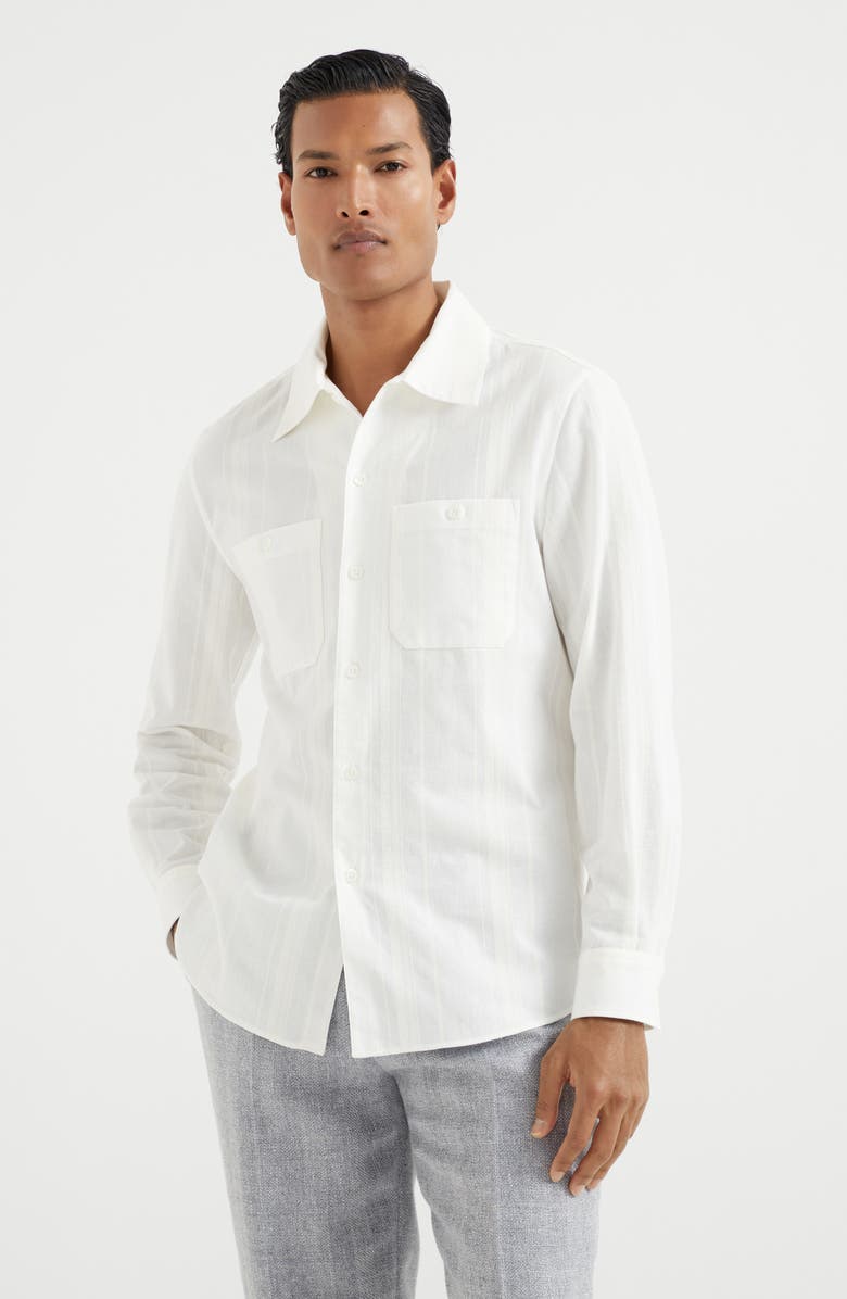 Brunello Cucinelli Shirt with chest pockets, Alternate, color, 
