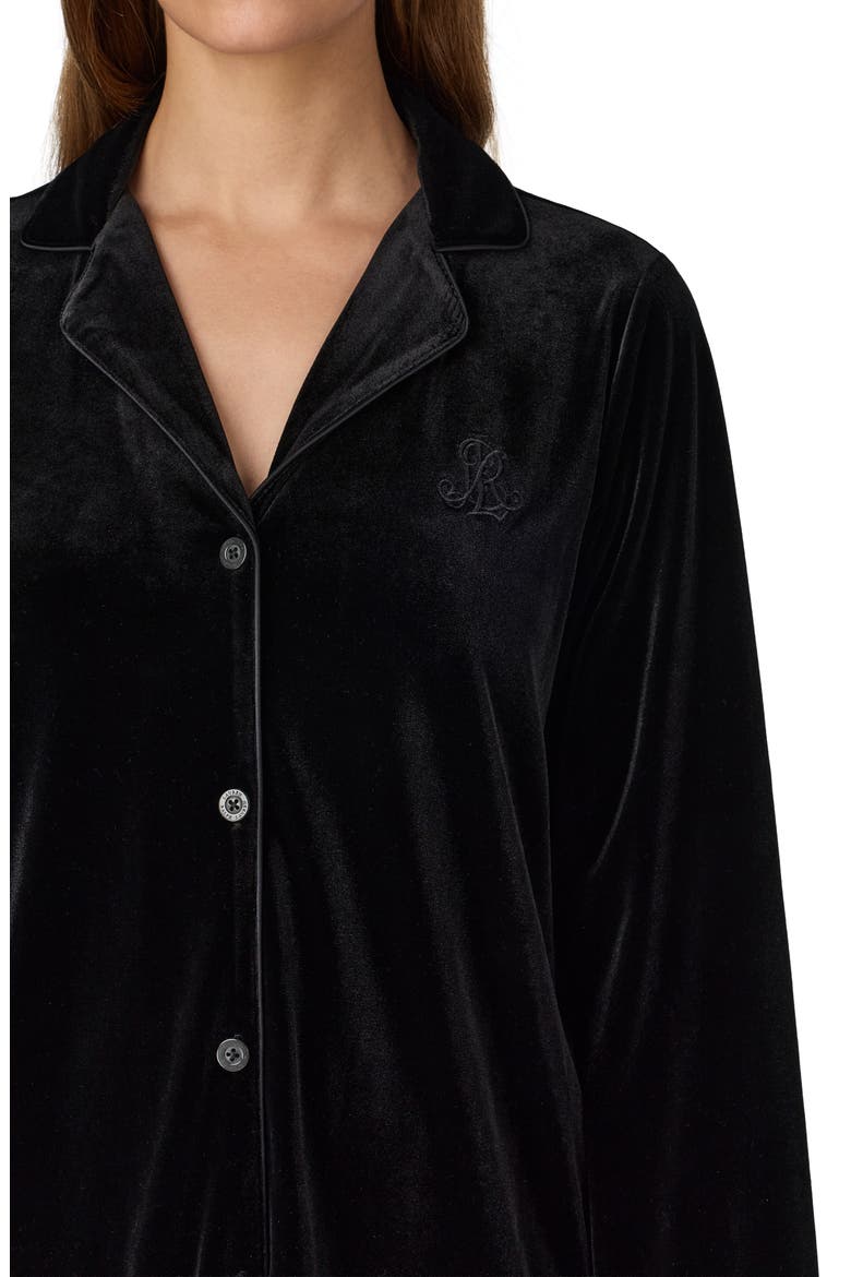 Long Sleeve Nightgown, Alternate, color, BLACK