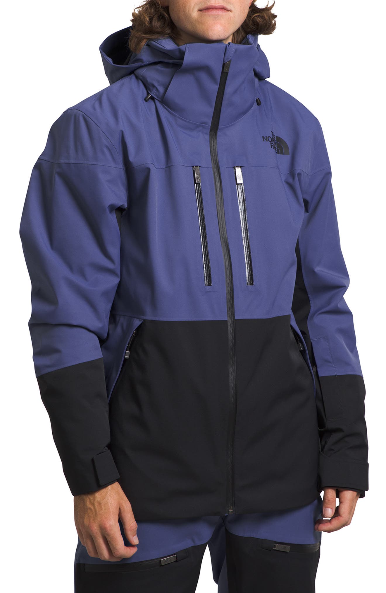 The North Face Chakal Waterproof Hooded Jacket In Cave Blue/tnf Black
