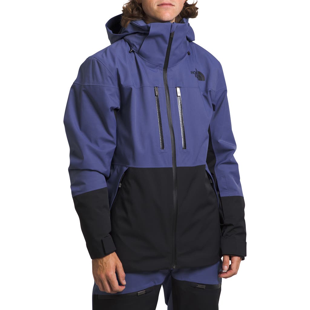 The North Face Chakal Waterproof Hooded Jacket In Cave Blue/tnf Black