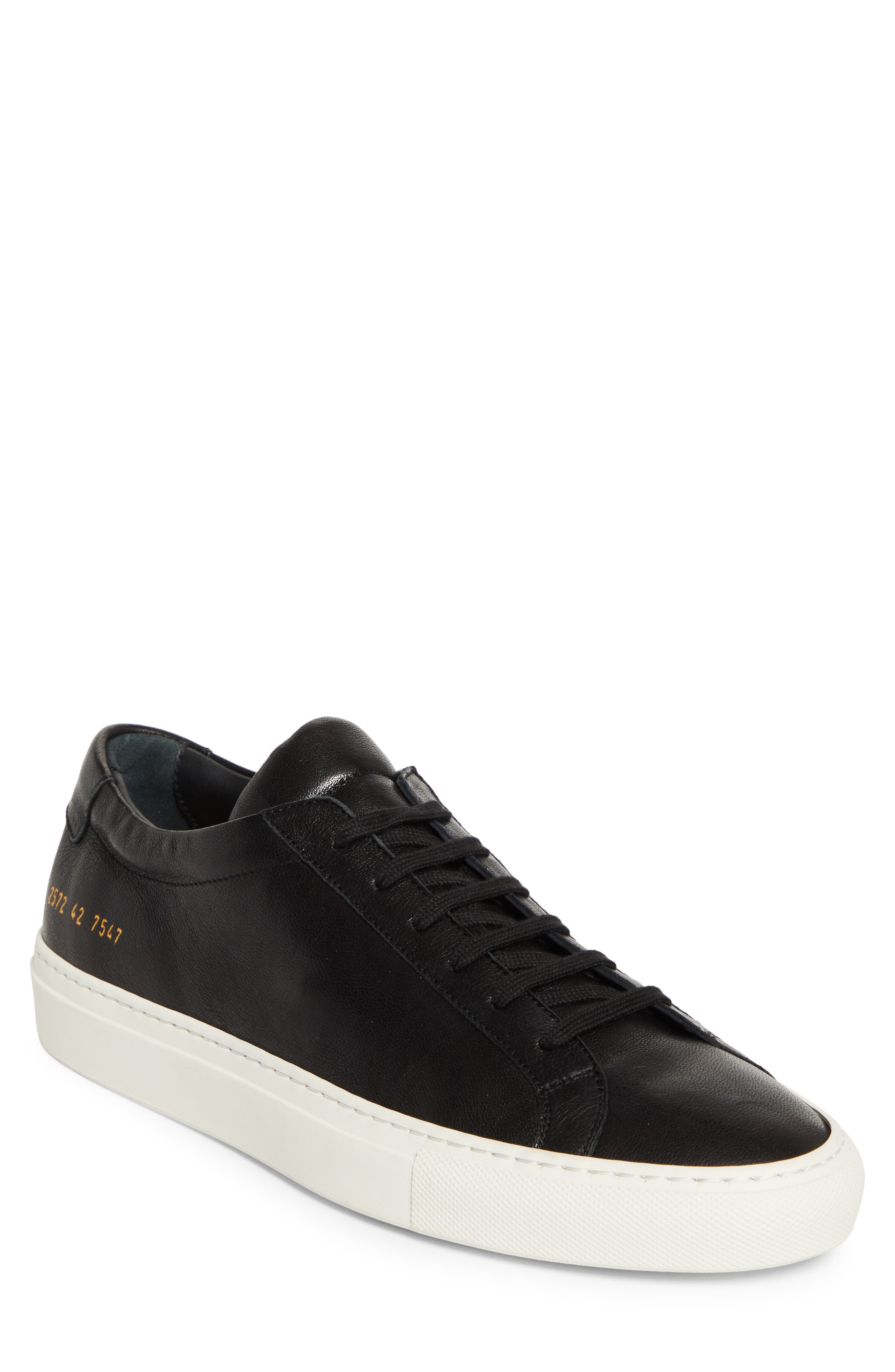 Common Projects Achilles Premium Sneaker, Main, color, Black/ White