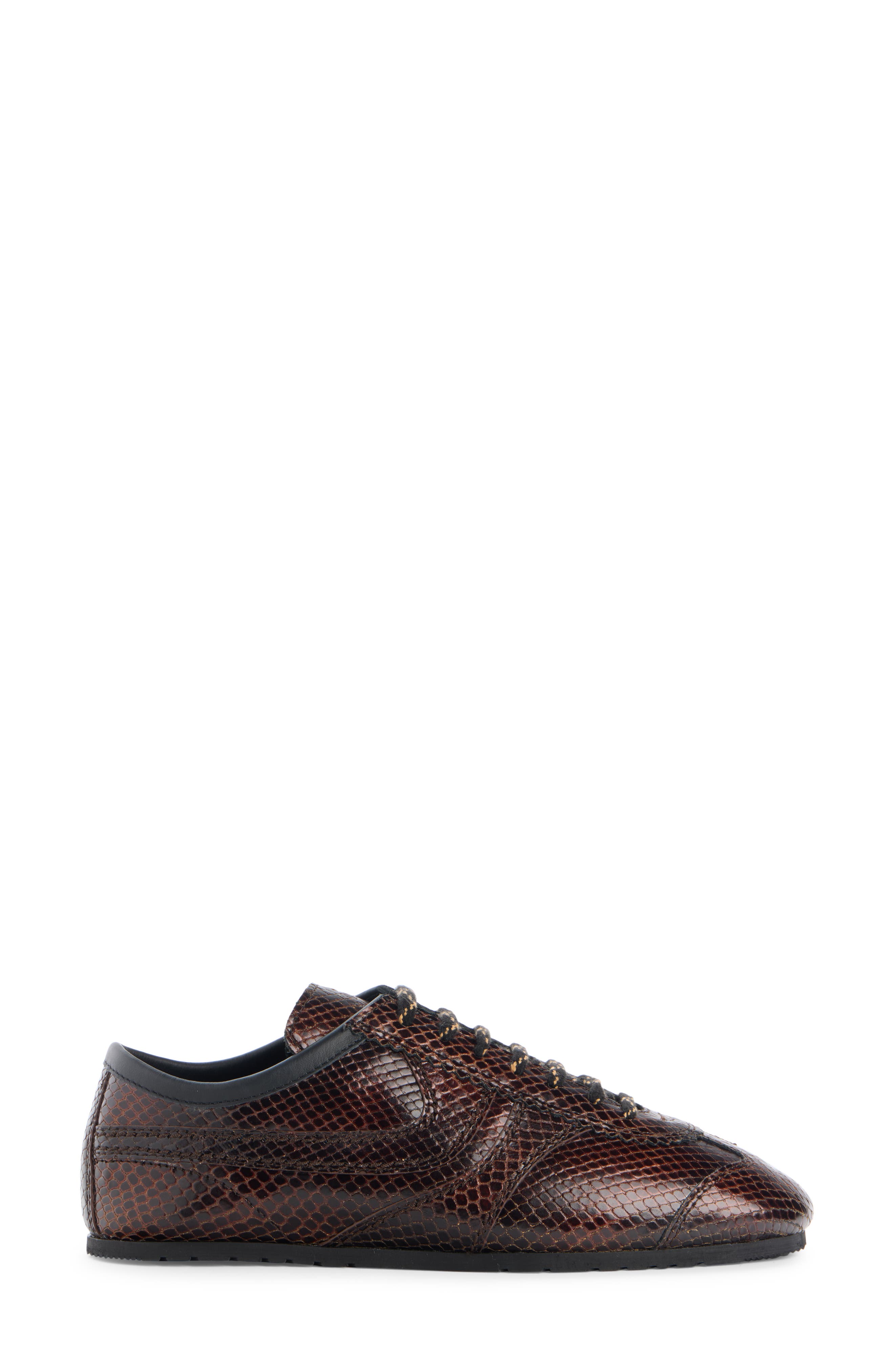 Dries Van Noten Lizard Embossed Sneaker, Alternate, color, Dark Brown 704