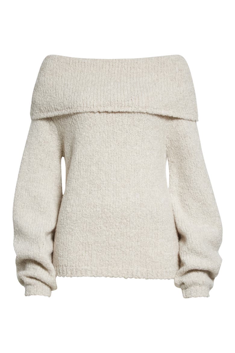Camuto Off the Shoulder Wool & Cashmere Blend Sweater, Alternate, color, 282HPO-H PEARL OAT