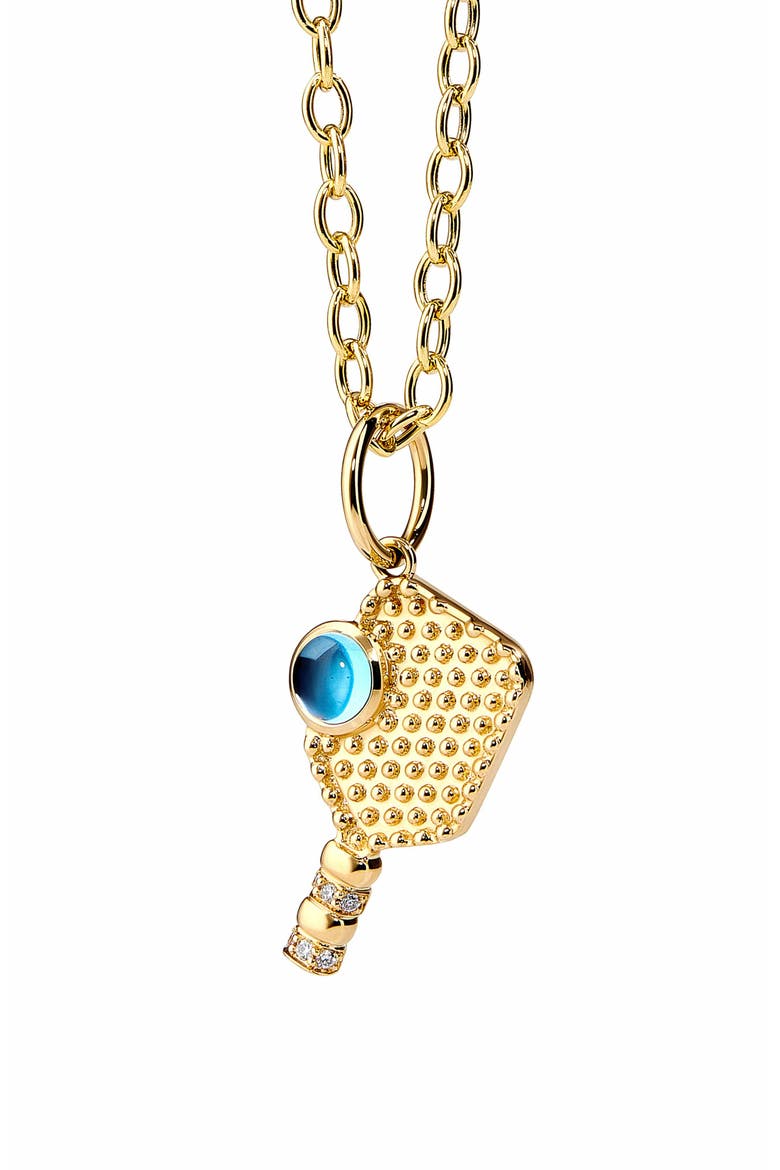Mini Rally Racquet Charm, Main, color, Blue Topaz