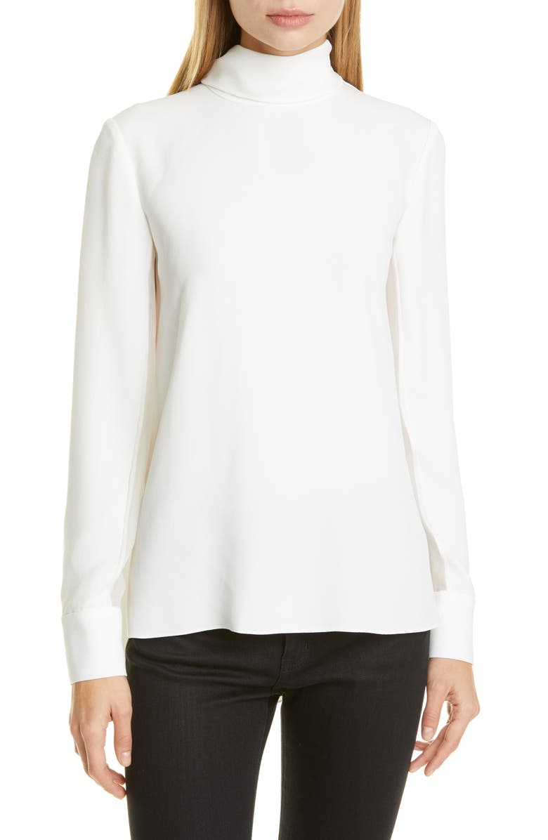 Adam Lippes Scarf Neck Crepe Blouse, Main, color, 