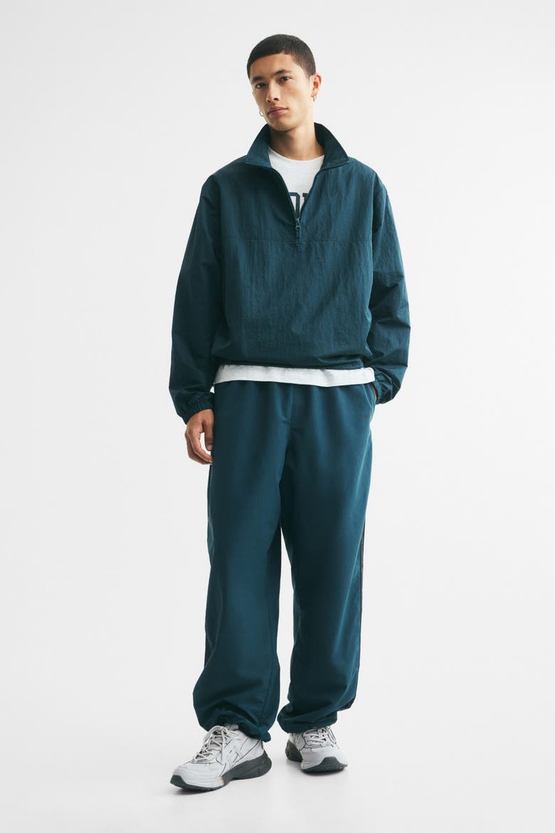 Loose-fit Nylon Track Pants, Main, color, Dark turquoise