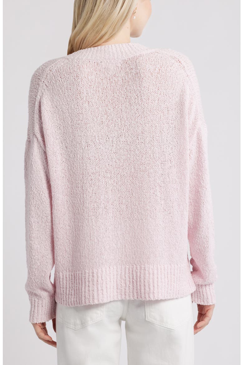 Oversize V-Neck Sweater, Alternate, color, PINK SODA