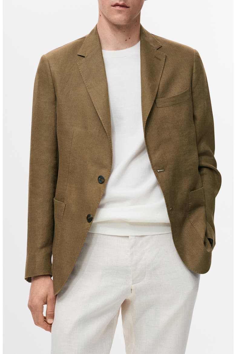 Salerno Linen Sport Coat, Main, color, KHAKI