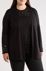 Anne Klein Grommet Detail Open Cardigan