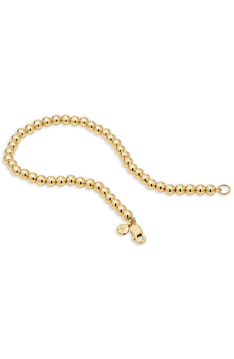 DEVATA 4mm Beaded Ball Chain Bracelet in Gold Plated Sterling Silver, Alternate, color, Yellow Gold