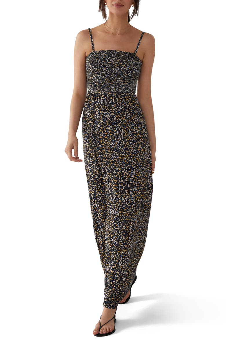 Favorite Daughter The Apartment Smocked Floral Maxi Dress, Main, color, 