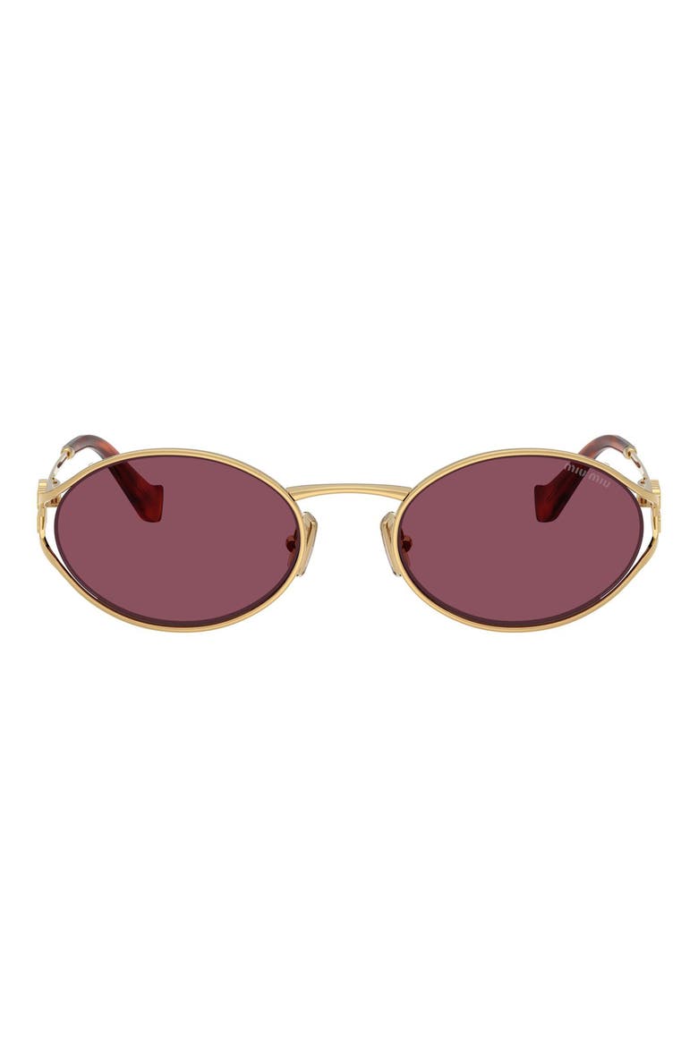 54mm Oval Sunglasses, Main, color, GOLD / BORDEAUX