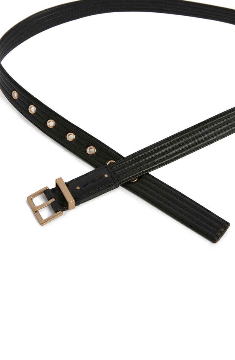 AllSaints Quilted Leather Belt, Alternate, color, 