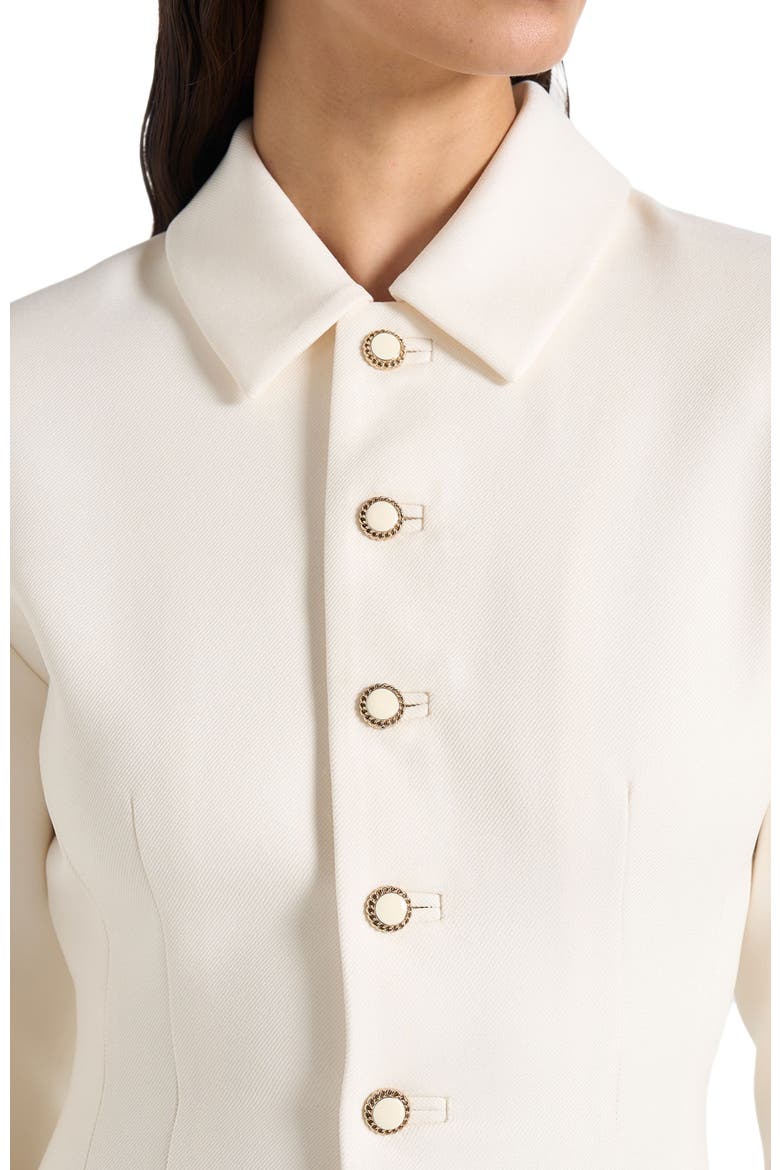 Amelie Cinch Button Up Blazer Dress, Alternate, color, Off White