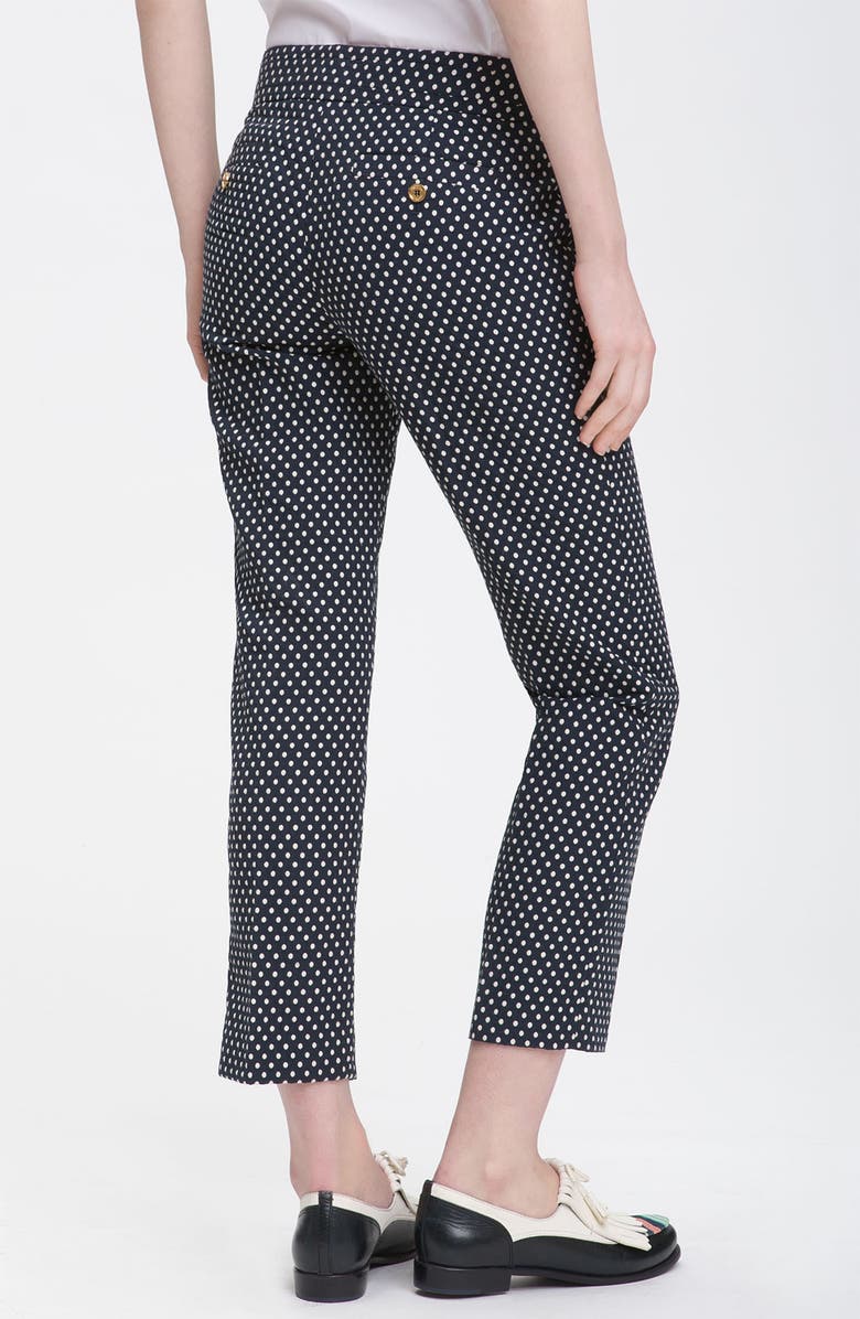 Tory Burch 'Owen' Crop Polka Dot Pants, Alternate, color, 