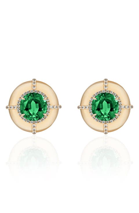 Round Medallion Stud Earrings