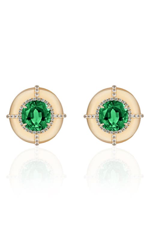 Goshwara Round Medallion Stud Earrings In Gold