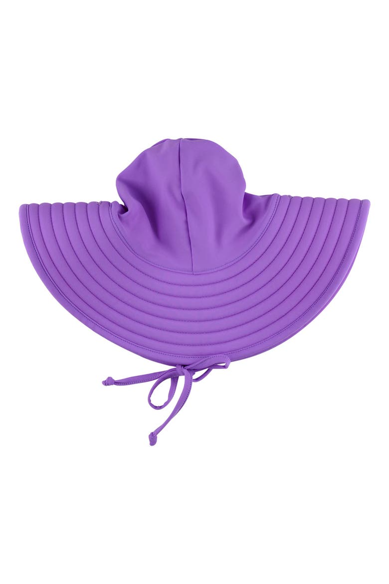 Girls UPF50+ Sun Protected Swim Hat, Main, color, Neon Purple & Pink