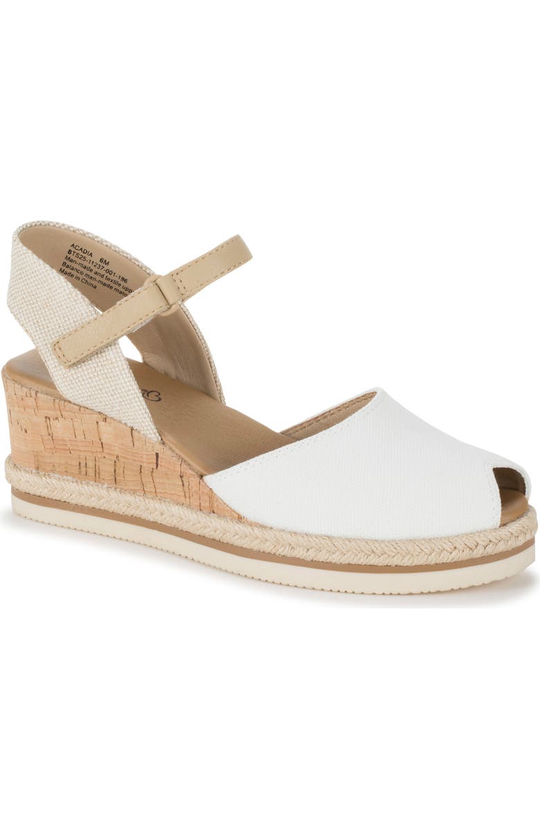 BARETRAPS Acadia Peep Toe Wedge Sandal, Main, color, White