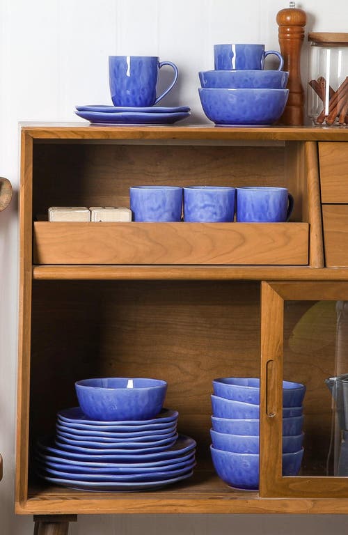 Stone Lain Constance Porcelain 16-piece Dinnerware Set In Blue