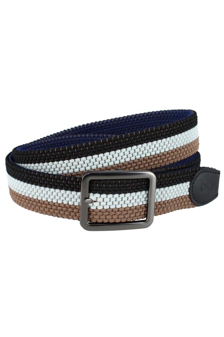 Matias Blue & Kahki Stripe Reversible Braided 35MM Golf Belt, Main, color, Blue and Khaki Stripes