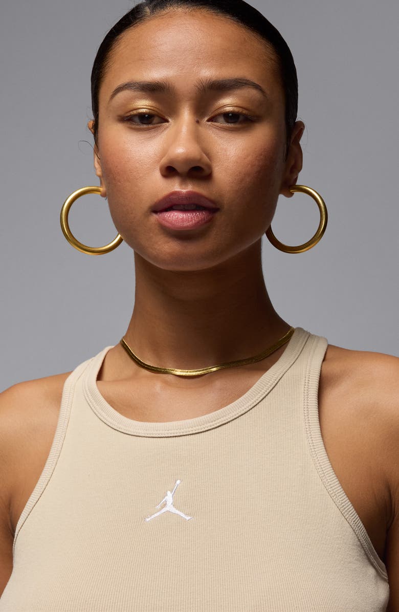 Jordan Essential Racerback Tank, Alternate, color, Rattan/ White