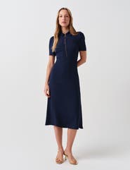 Ghost London Haisley Collared Zip Front Midi Dress