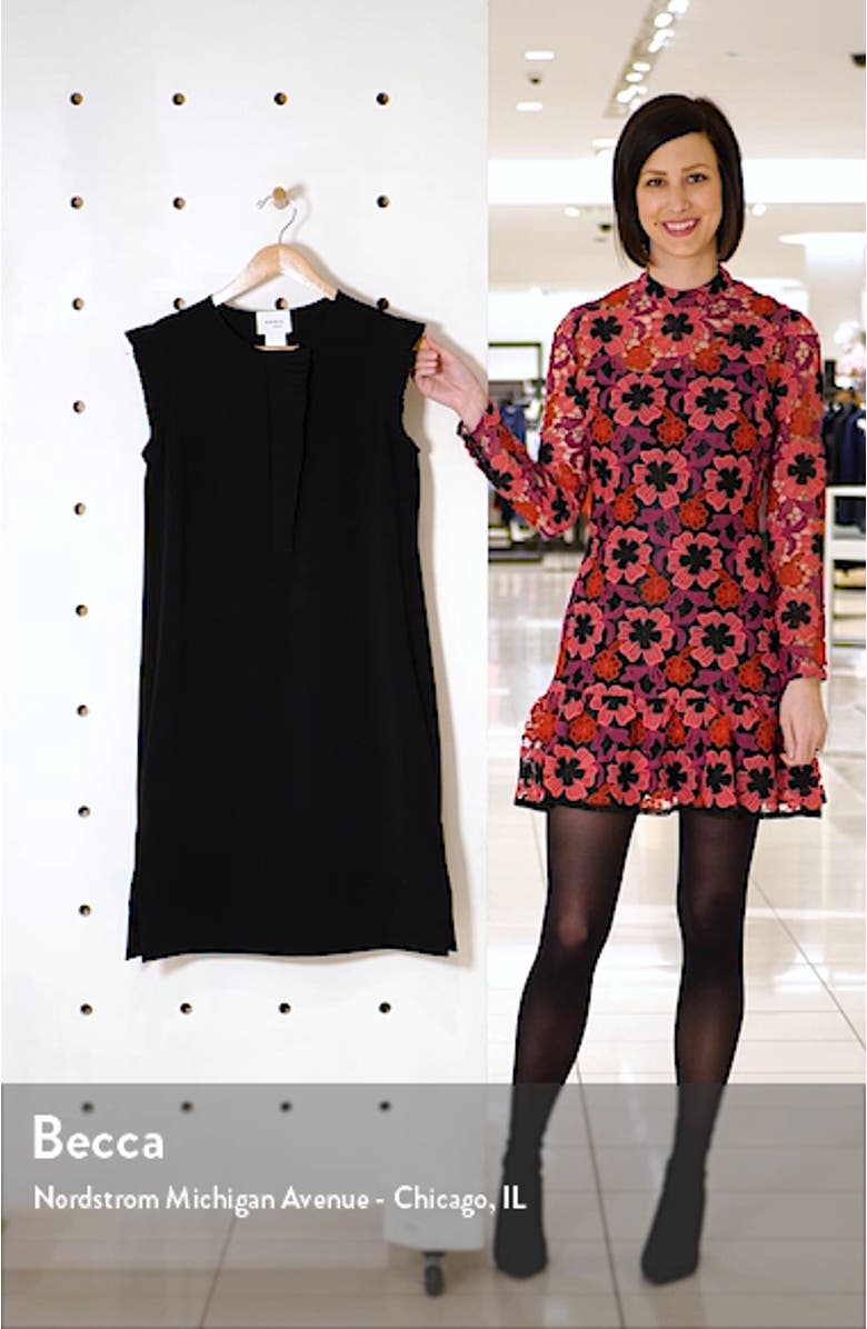 Plissé Trim Sleeveless Crepe Dress, sales video thumbnail