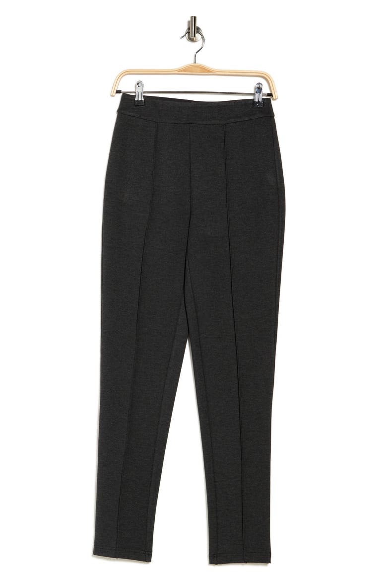 Sharon Seamed Front Ponte Knit Pants, Alternate, color, CHARCOAL HEATHER