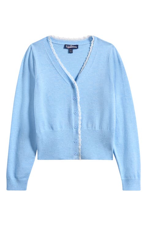 Kids' Lace Trim Cardigan