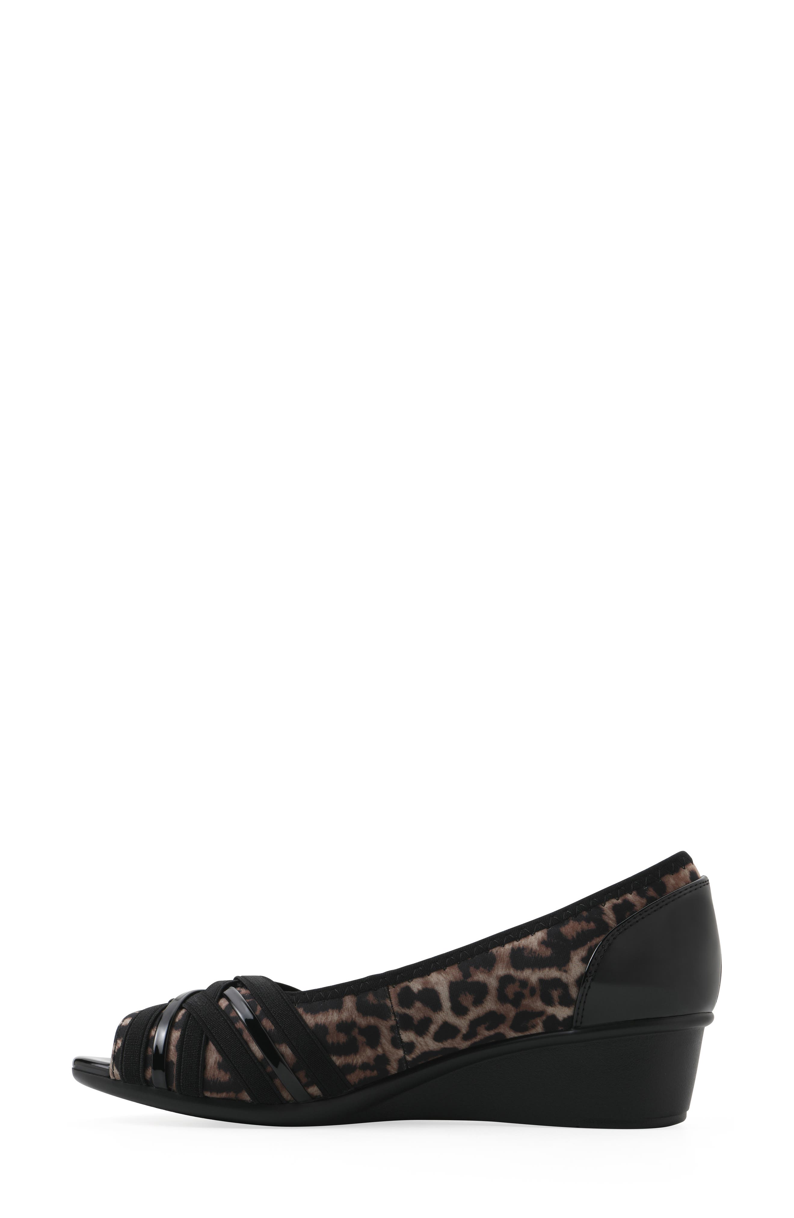 Boldest Wedge Peep Toe Pump, Alternate, color, TAN/ LEOPARD/ NYLON