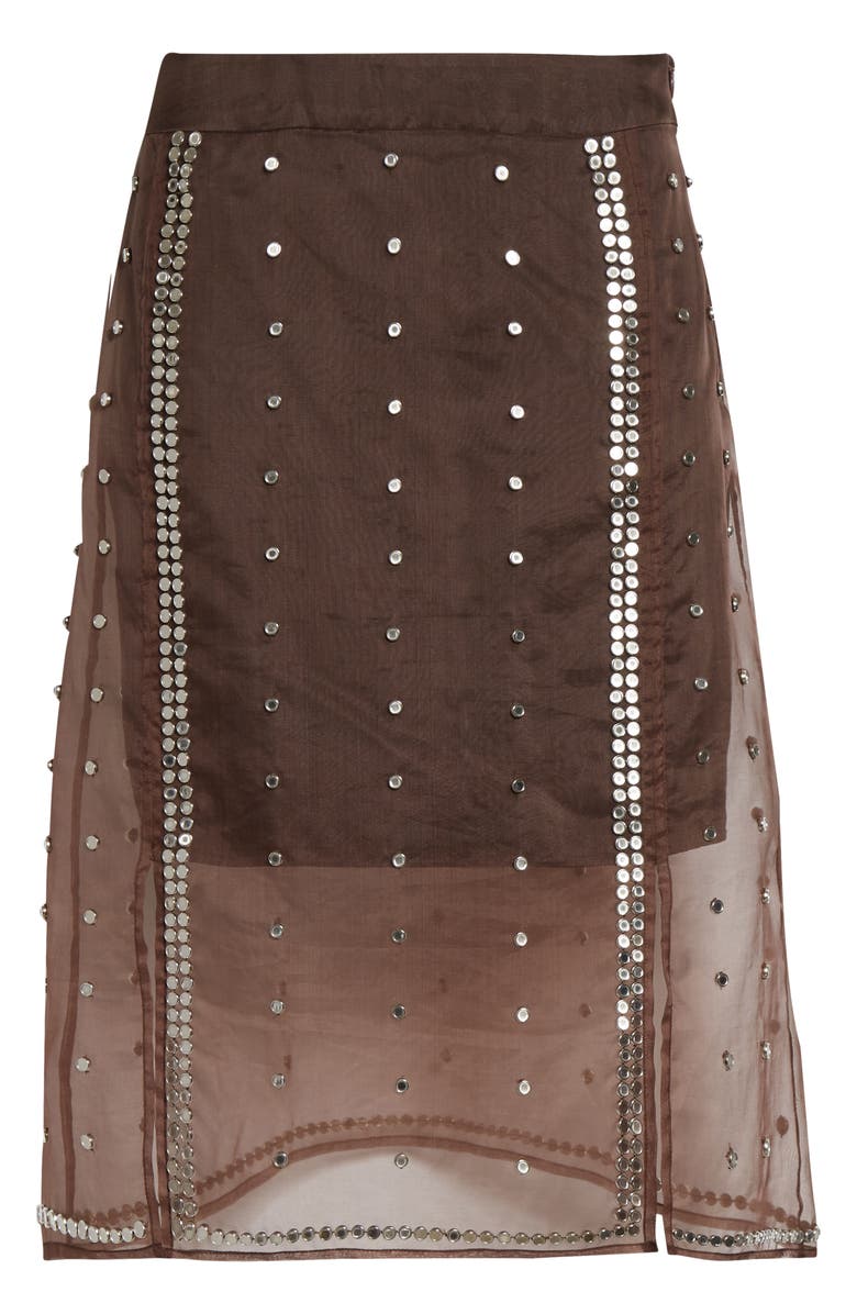 Wales Bonner Presence Studded Skirt, Alternate, color, Brown