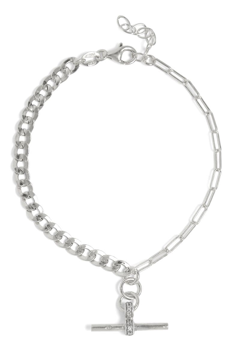 Mix Chain Diamond Bracelet, Main, color, SILVER