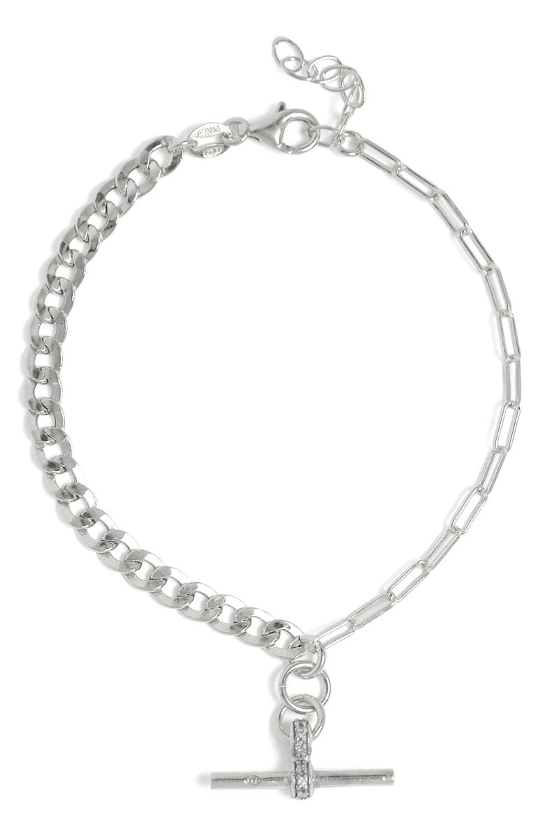 MESHMERISE Mix Chain Diamond Bracelet, Main, color, Silver
