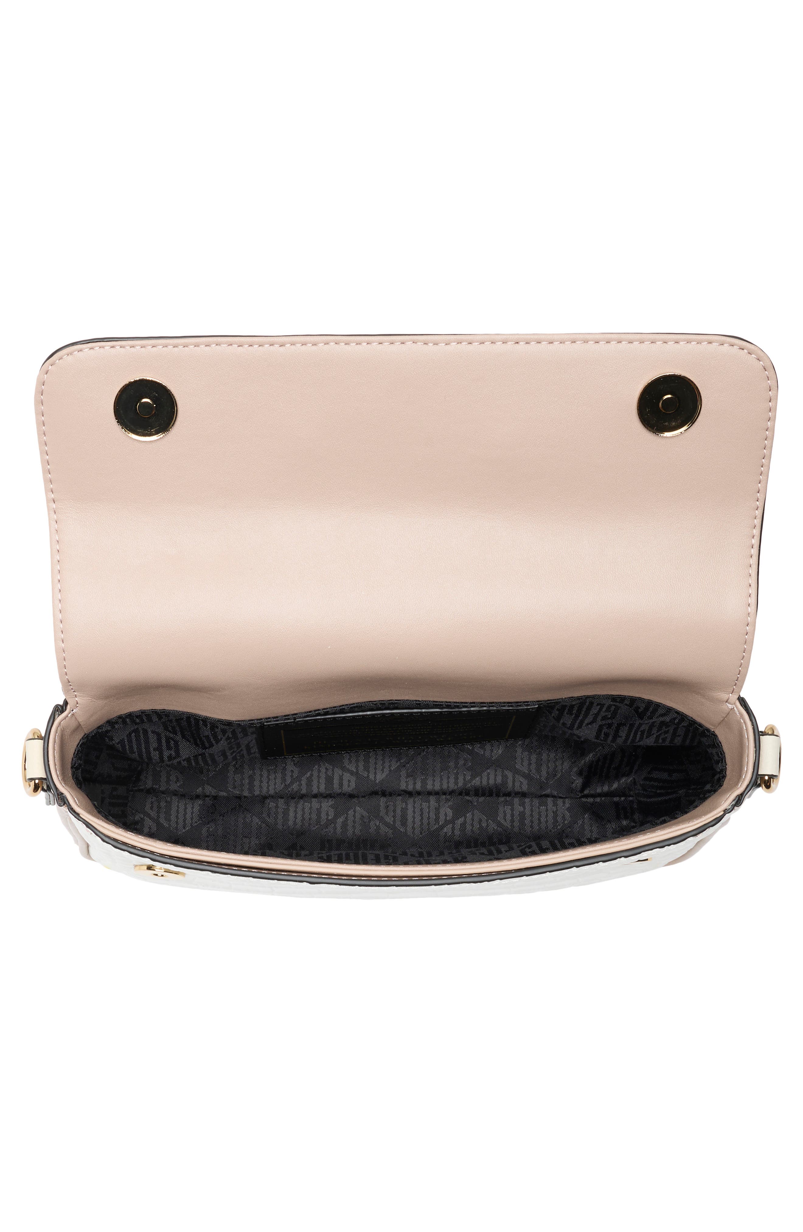Kurt Geiger London Highgate Flap Leather Camera Bag, Alternate, color, Black/ Beige Multi
