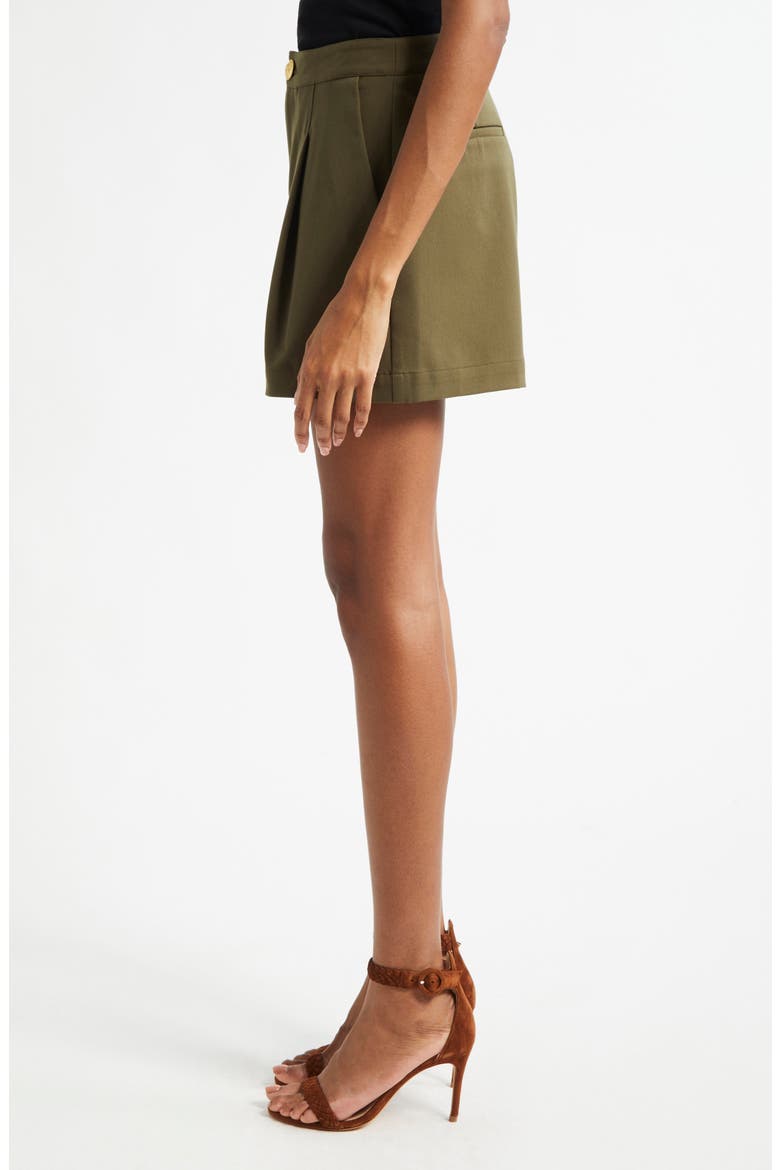 Saige Pleated Safari Shorts, Alternate, color, IVY GREEN