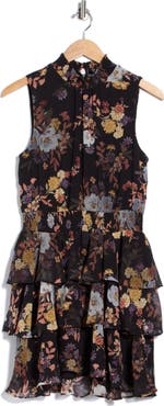 Ted Baker Floral Smocked Waist Tiered Minidress