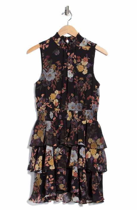 Floral Smocked Waist Tiered Minidress