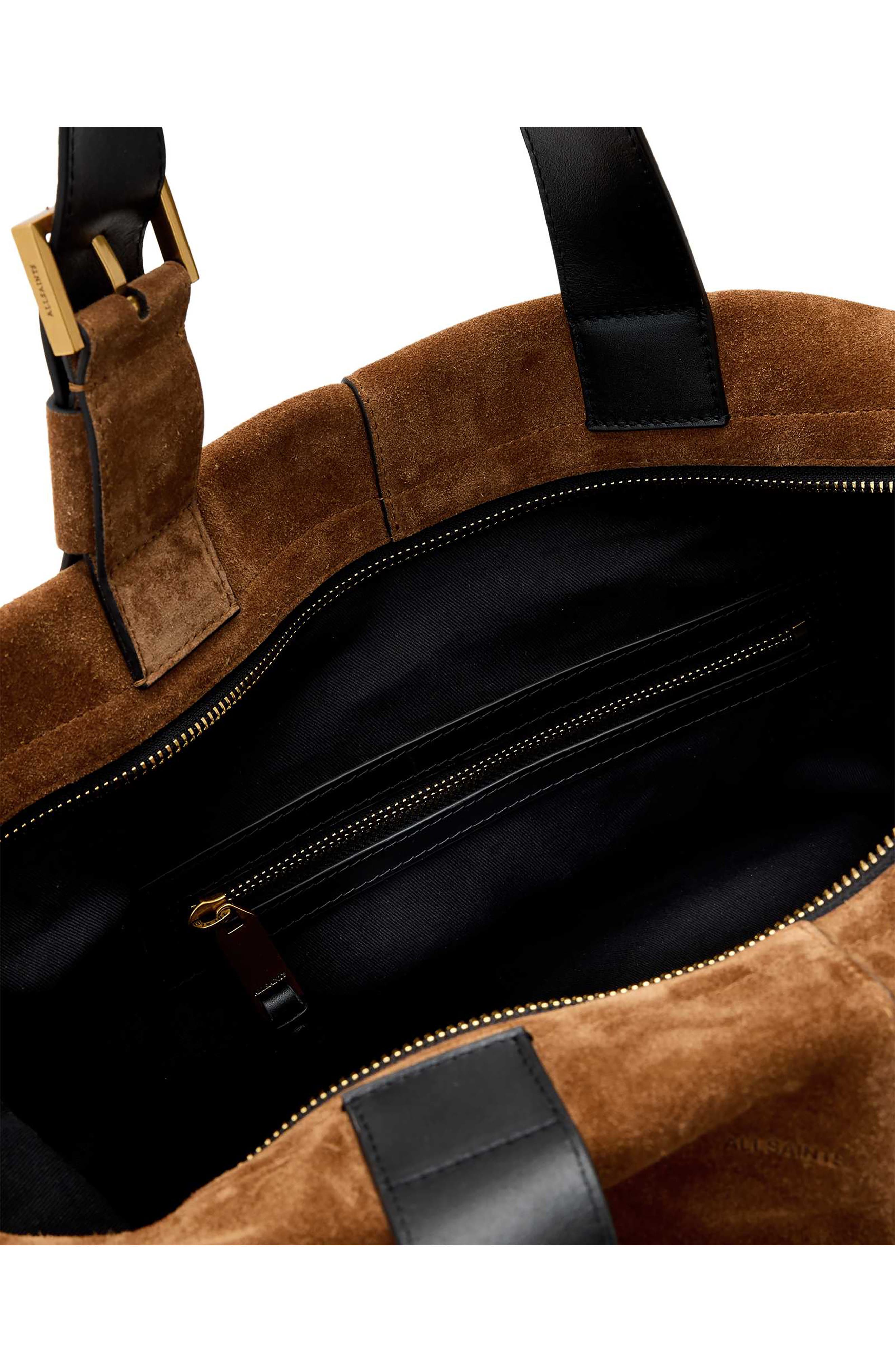 Alba Zip Suede Tote, Alternate, color, ARIZONA TAN BROWN