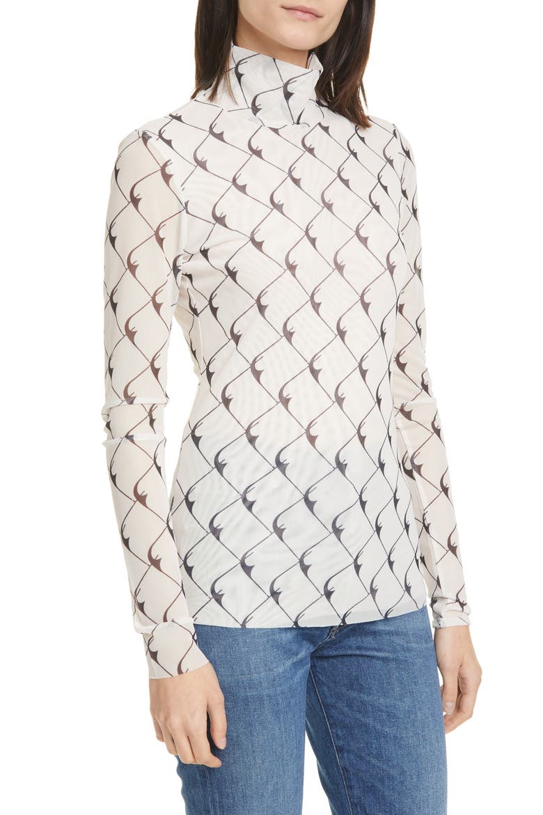Jodi Print Turtleneck, Alternate, color, CREAMBLACK BOOMERANG
