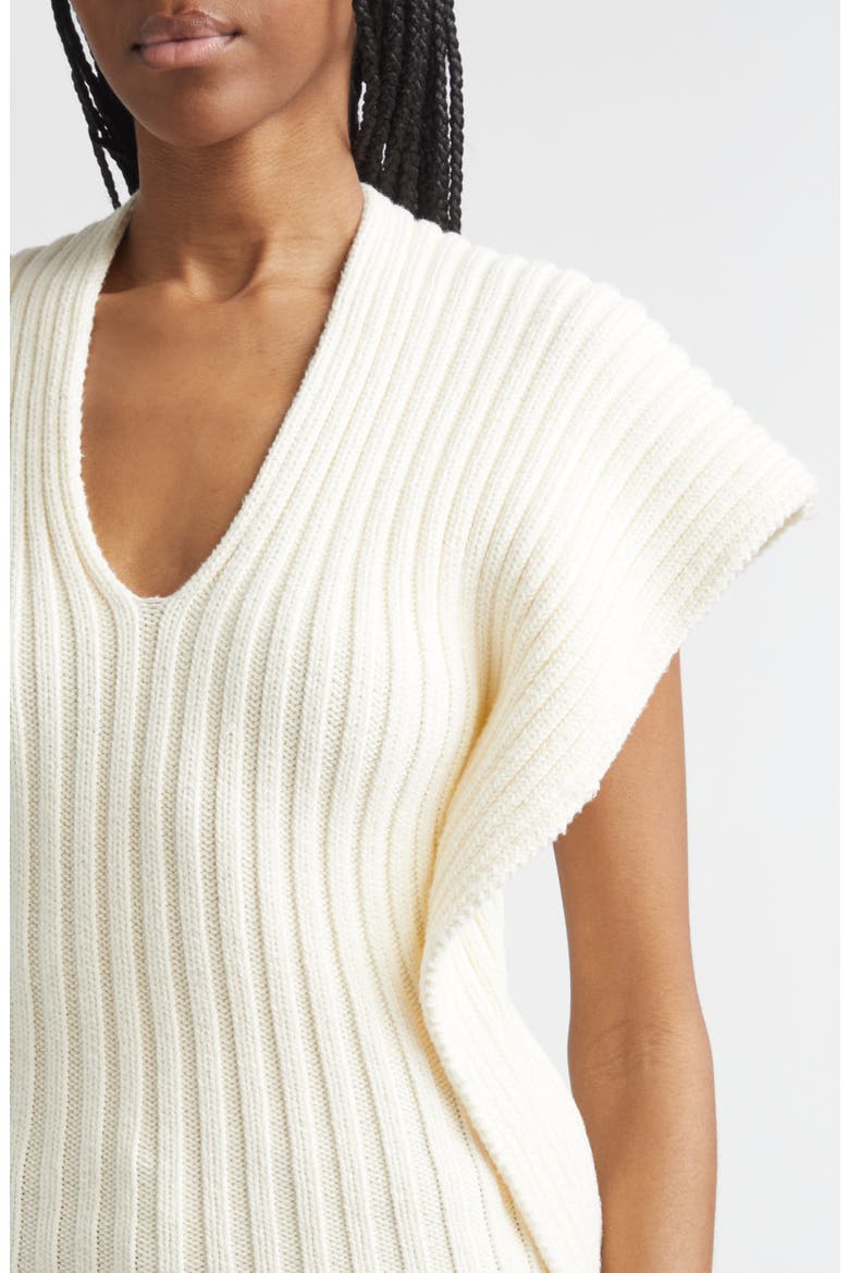 Greer Cutout Rib Cotton Sweater, Alternate, color, ECRU