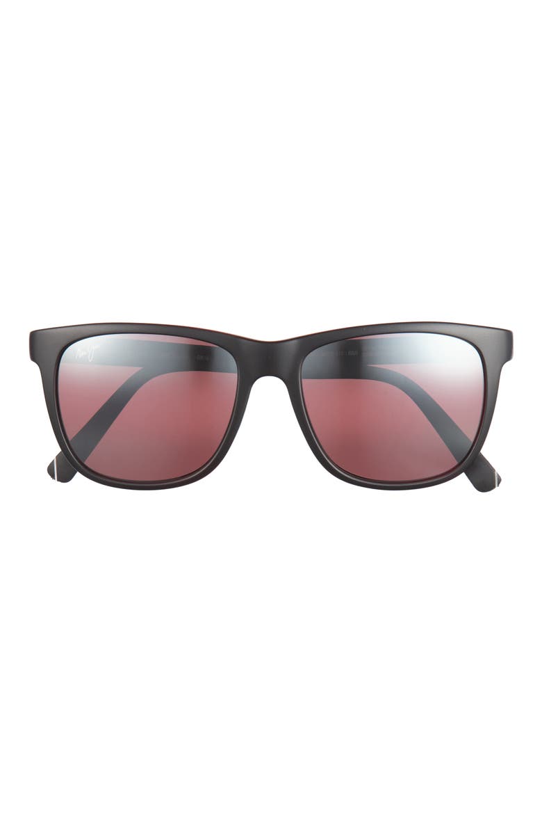 Polarized Square Sunglasses, Main, color, BLACK BLACK ROSE
