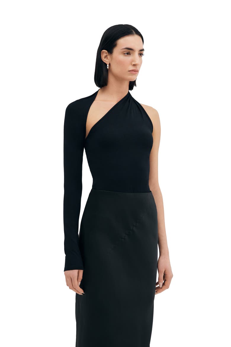 Manhattan One-Shoulder Top, Alternate, color, BLACK