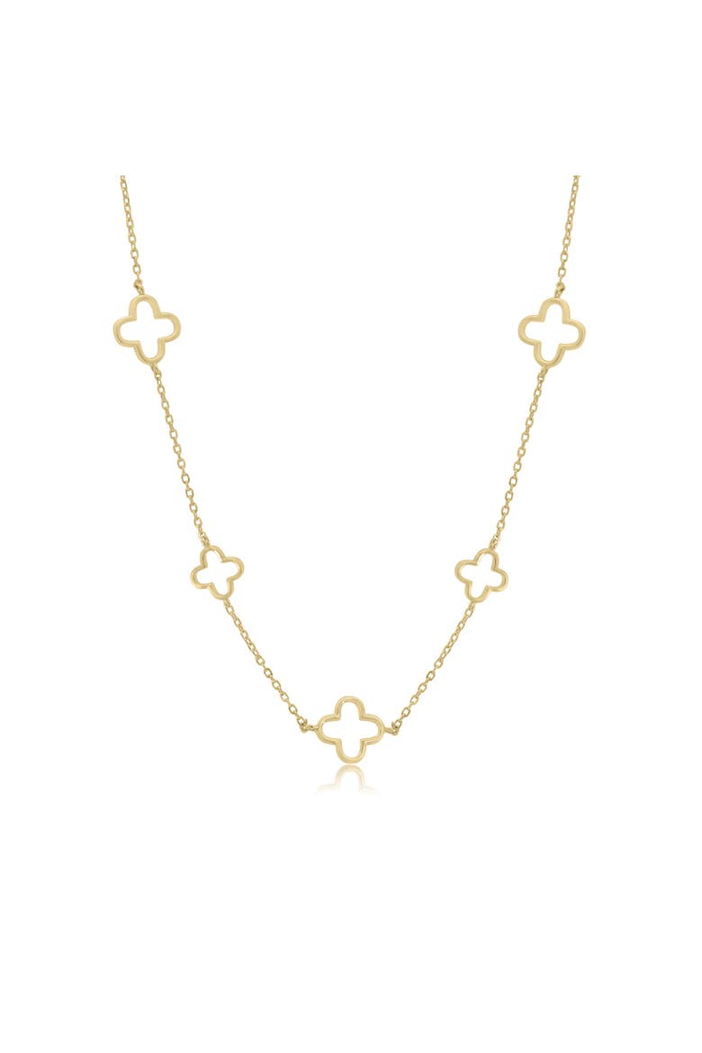 Alternating Open Clover Necklace, Main, color, Gold-Plated Sterling Silver