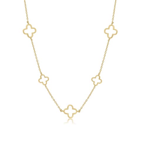Alternating Open Clover Necklace