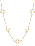 The Lovery Fine Jewelry Alternating Open Clover Necklace