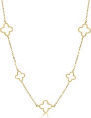 The Lovery Fine Jewelry Alternating Open Clover Necklace