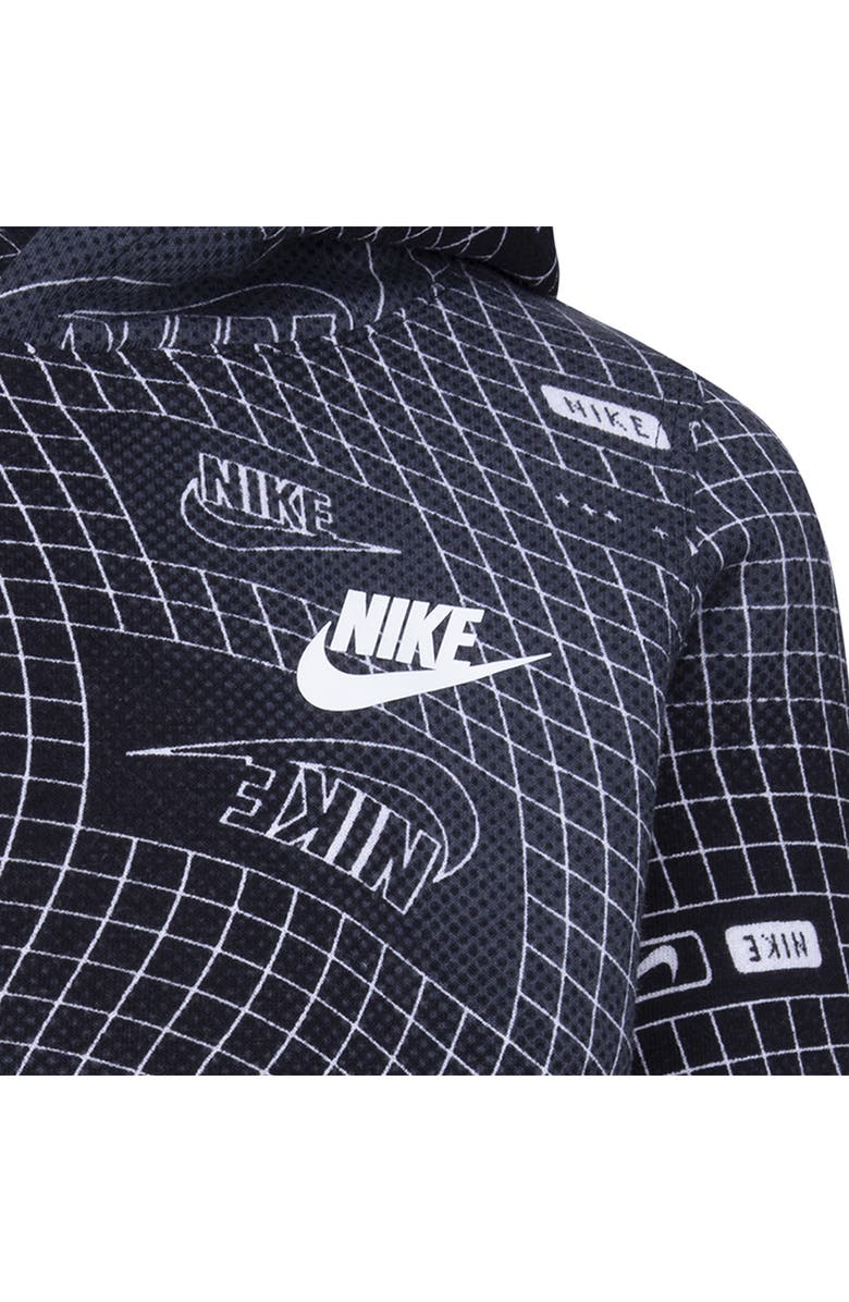 Nike Kids' Sportwear Club Warp Fleece Pullover Hoodie, Alternate, color, Iron Grey