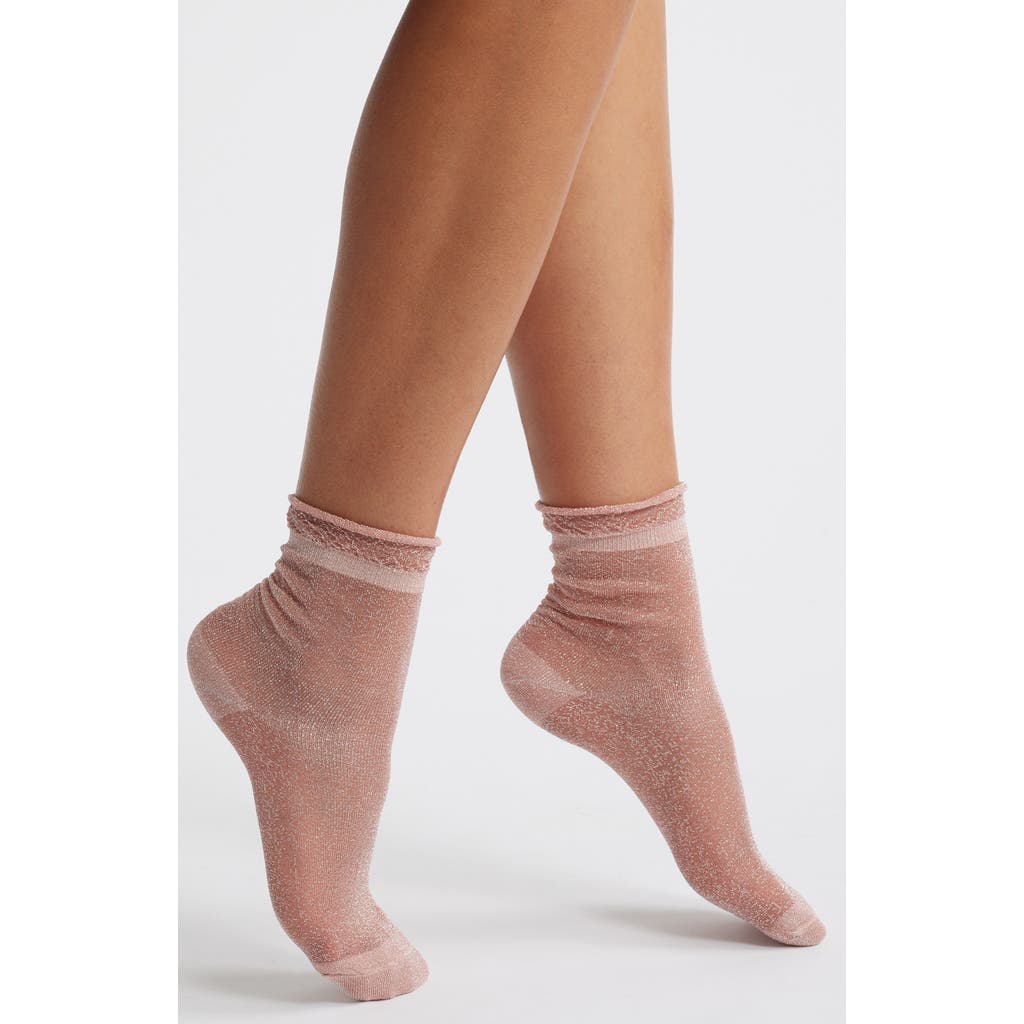 Casa Clara Noelle Sparkle Crew Socks in Rose  product